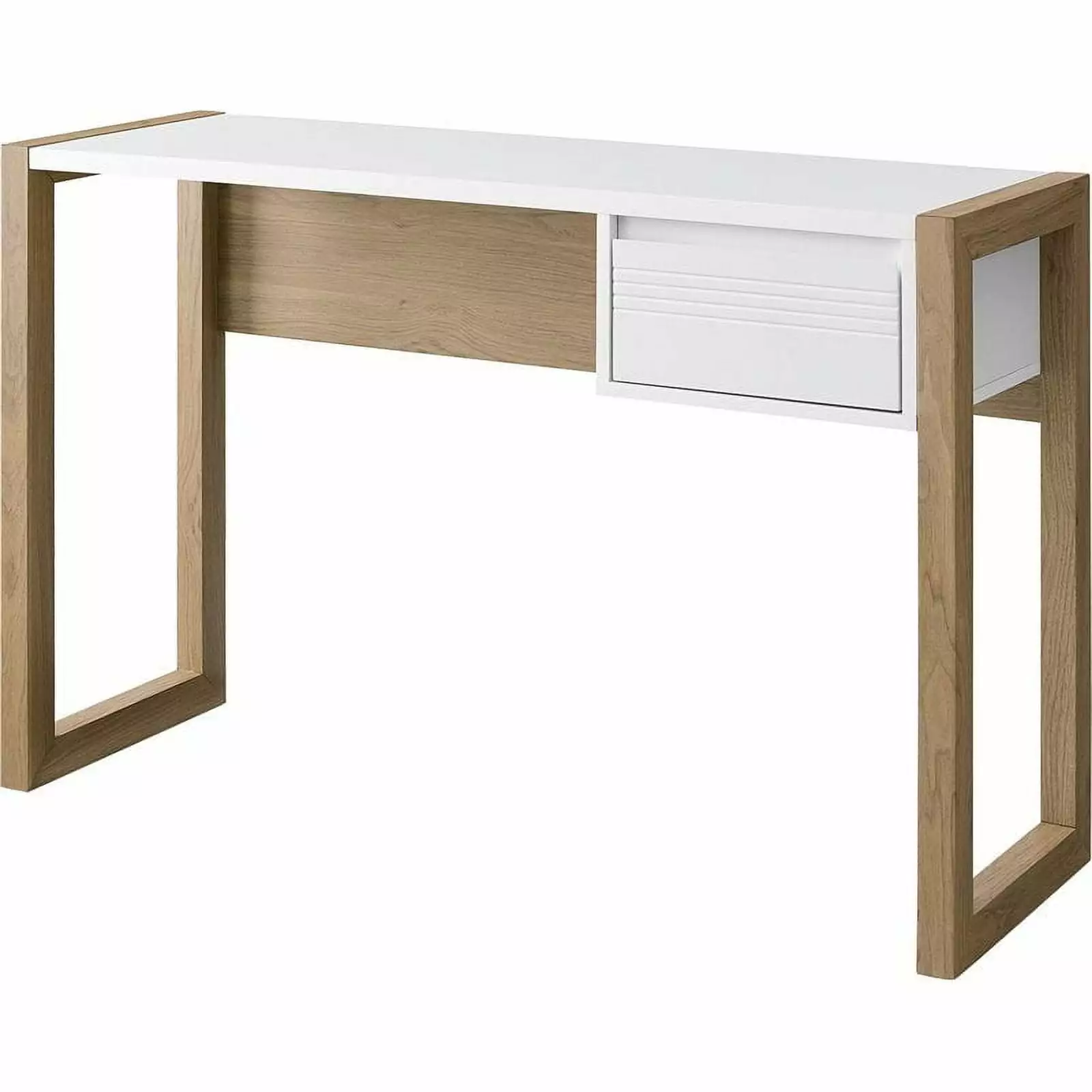 Walker Edison Ashton 1-Drawer Engineered Wood Writing Desk English Oak White