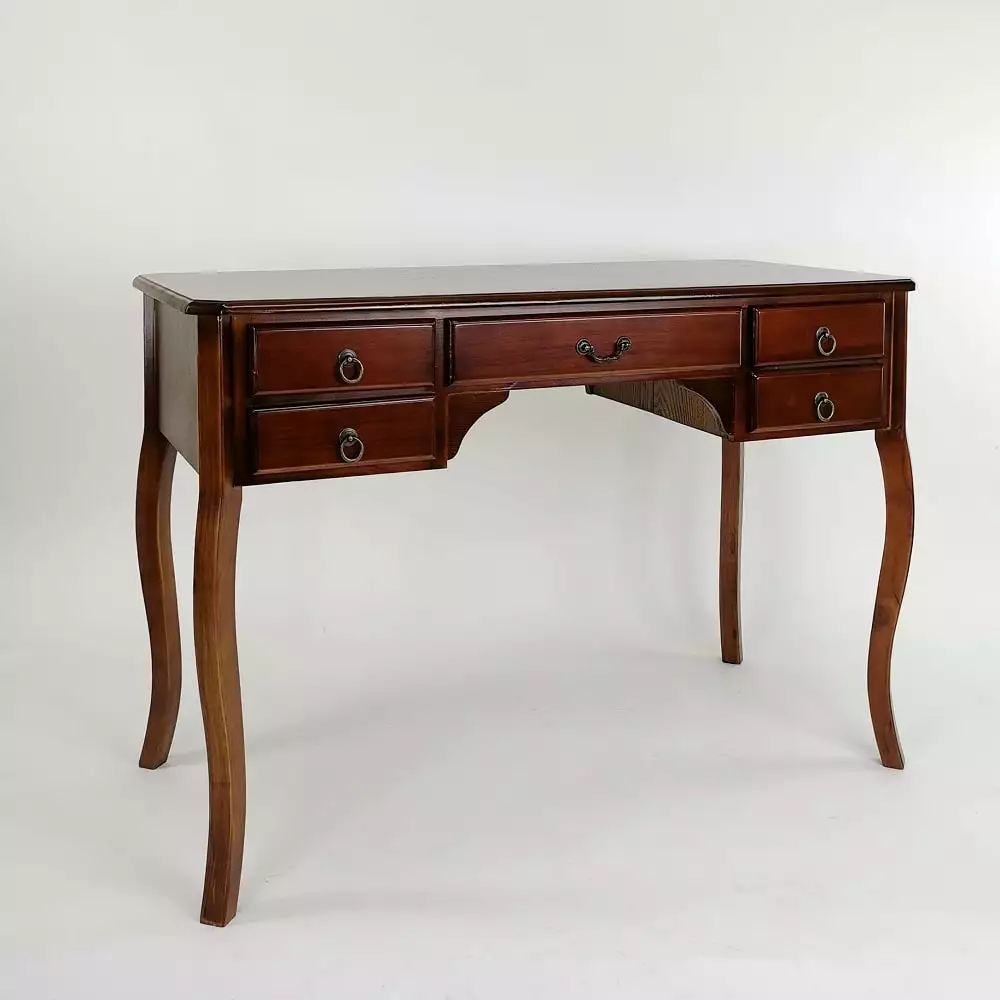Victorian Writing Desk 45Wx21Dx31H Brown Oak Wood Wayborn