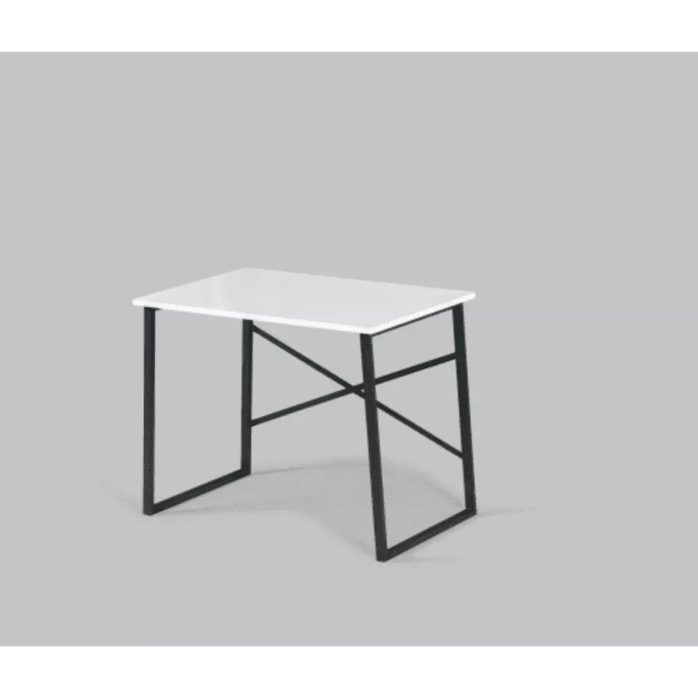 Store Lator Black Metal Frame 35 Wooden Top Small Writing Desk Teens Bedroom White YRWL