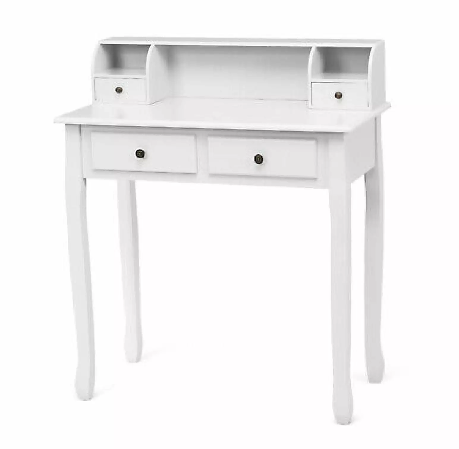 ZHANGHU Writing Desk Mission White Home Office Computer Desk 4 Drawers
