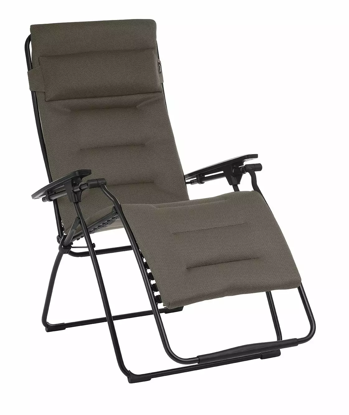 Home Roots Zero Gravity Recliner - Black Frame Taupe Fabric Ultimate Relaxation HomeRoots